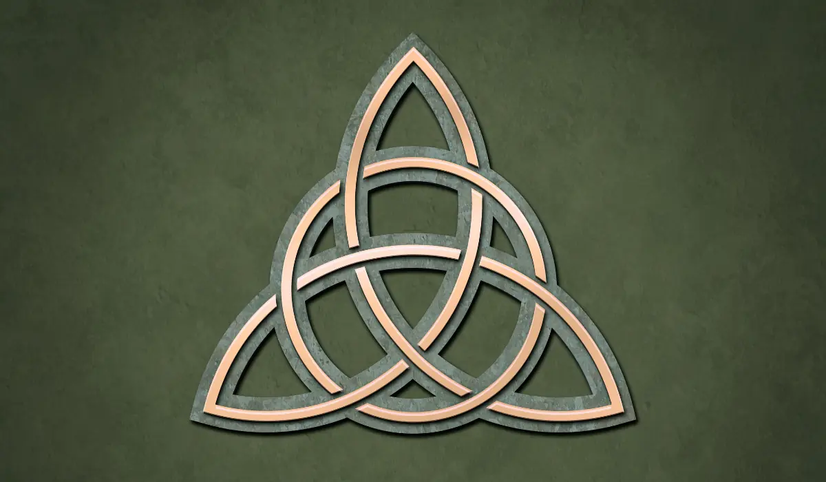 Symbole de la triquetra sur fond vert