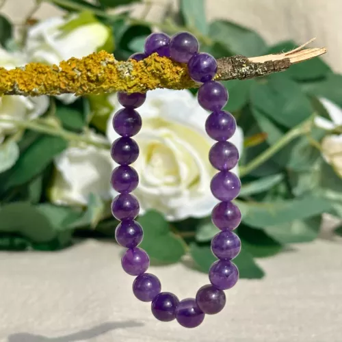 bracelet améthyste 8 mm