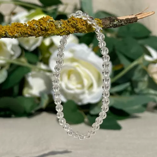 bracelet cristal de roche 4 mm