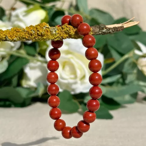 bracelet jaspe rouge en 8 mm