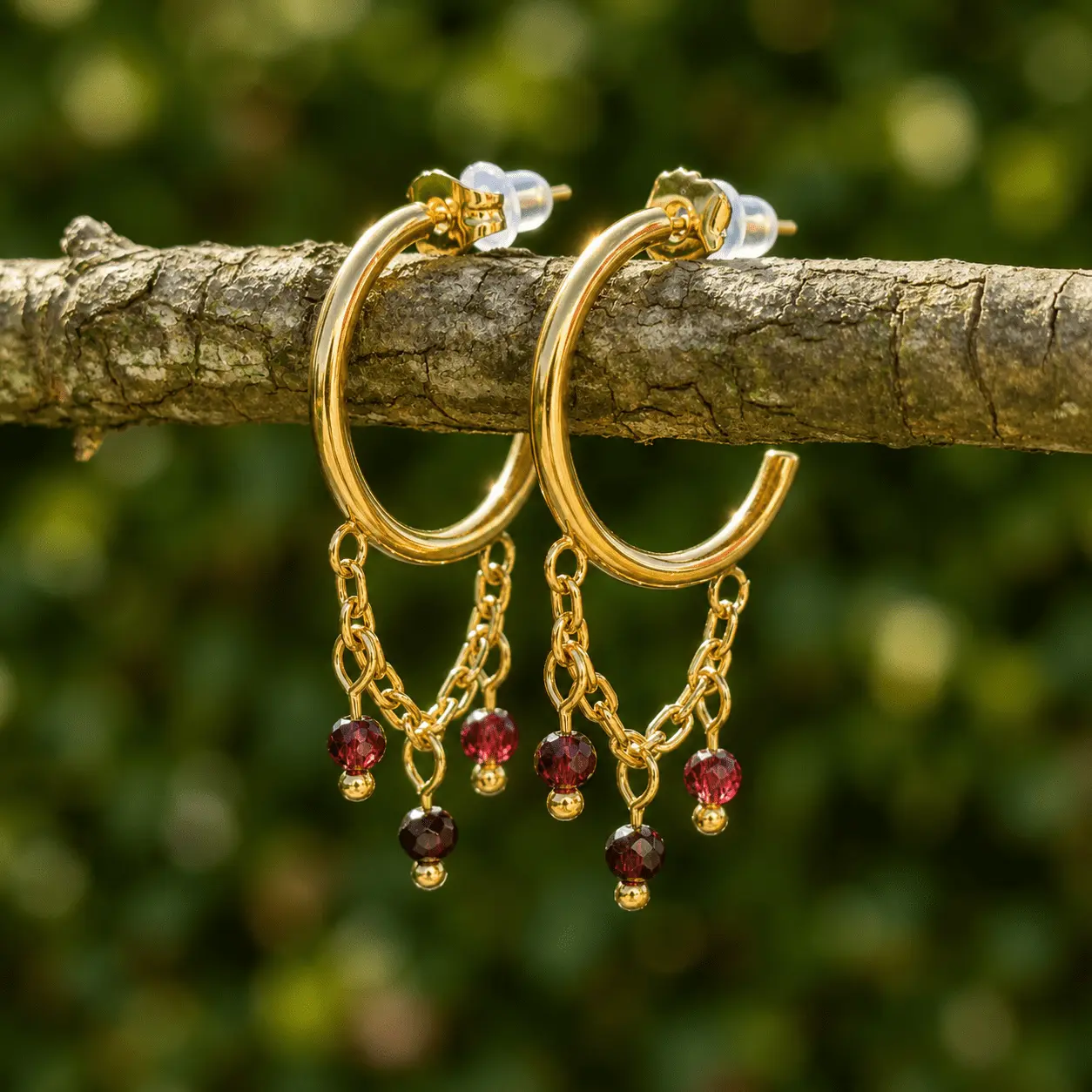 Boucles d'oreilles Reliques n°1 grenat