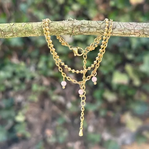 Bracelet Reliques n°3 montées avec des perles de pierre de soleil