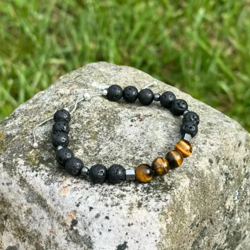 Bracelet Reliques n°4 en oeil de tigre