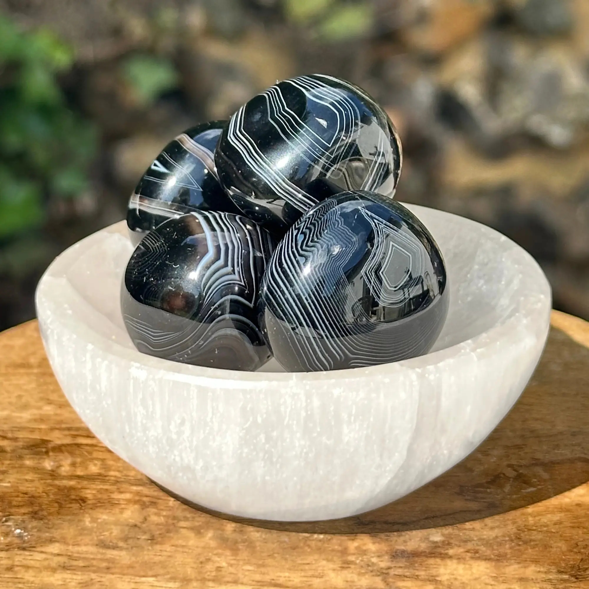Agate oeil dans un bol