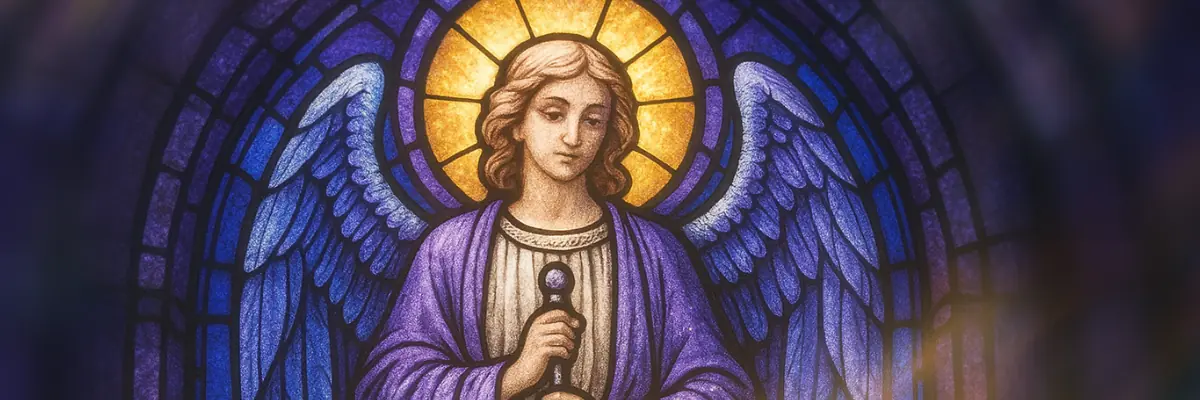 ange gardien Aladiah dans un vitrail