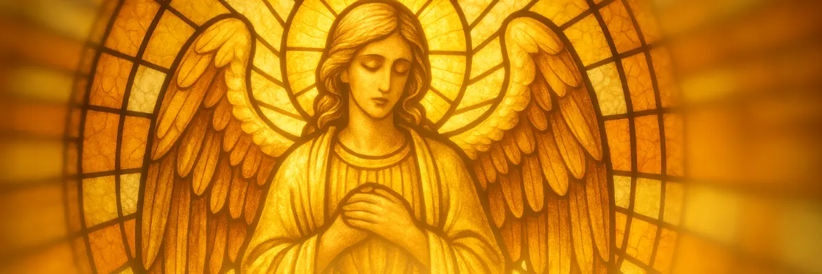 ange gardien Leuviah dans un vitrail
