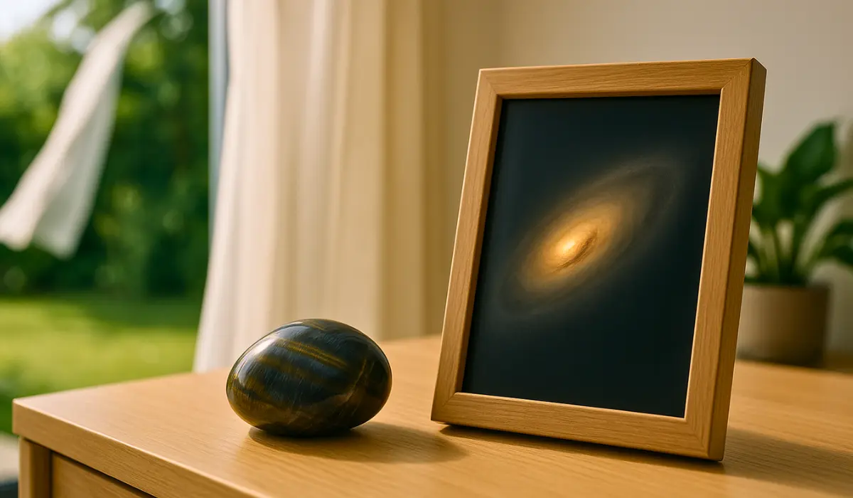 Galaxie de l'oeil noir au côté d'un oeil de faucon