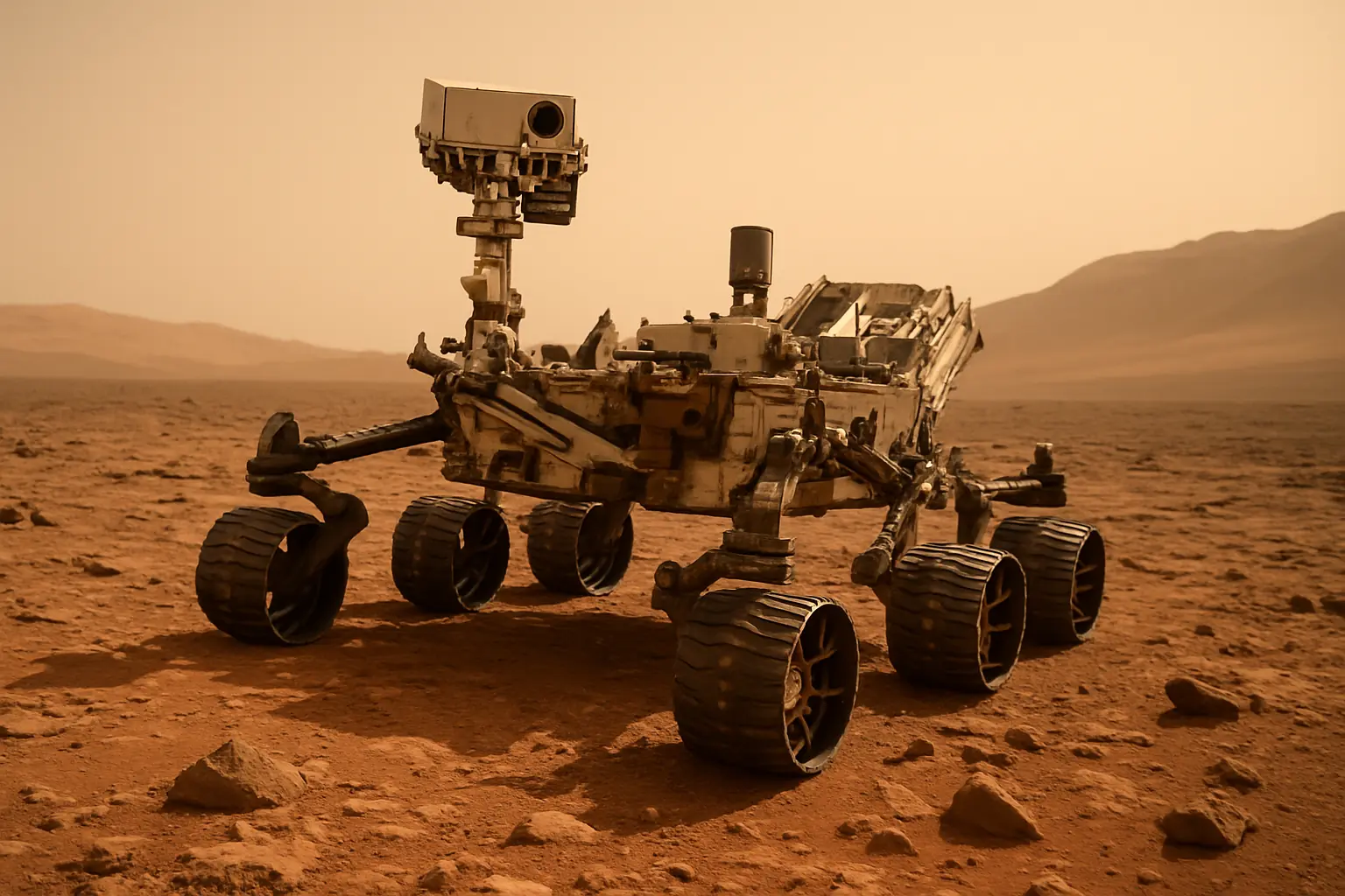 Le rover Curiosity sur le sol martien
