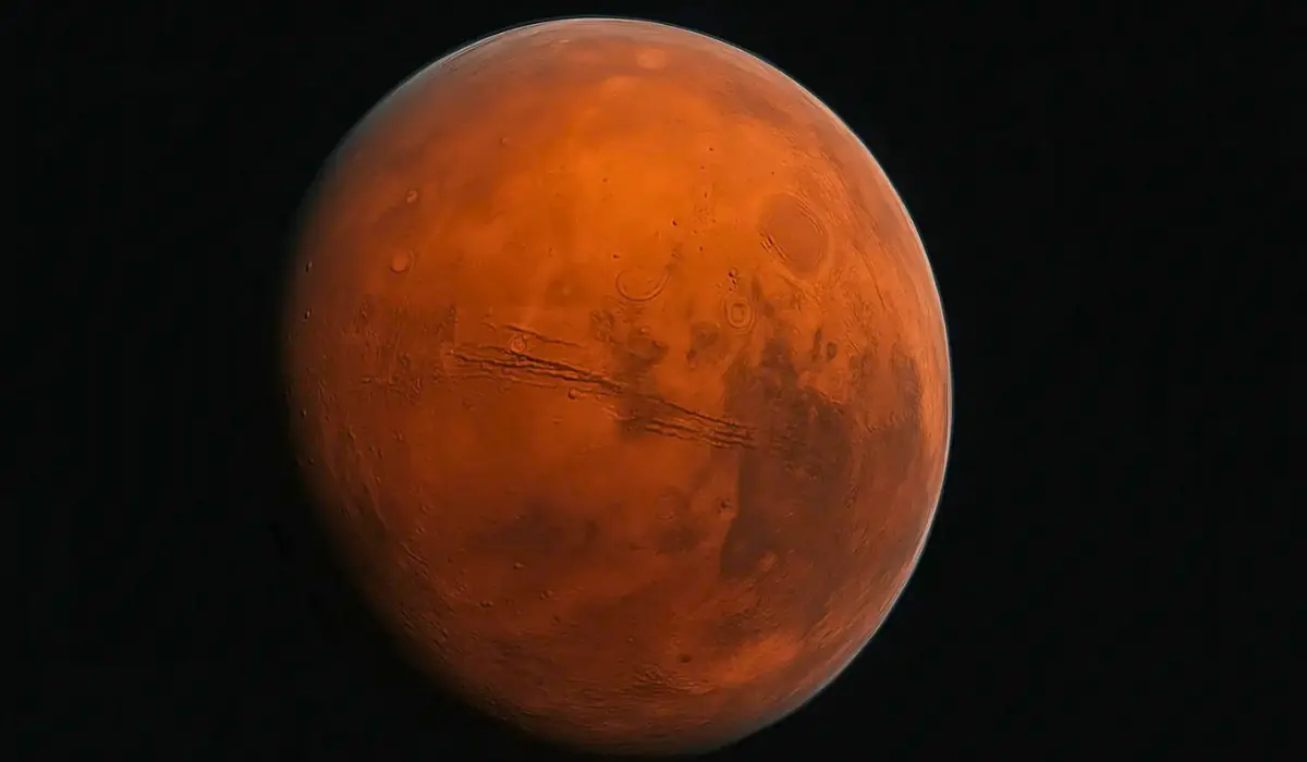 Mars, dans l'espace