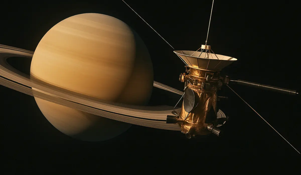 Cassini autour de Saturne, vue d'artiste