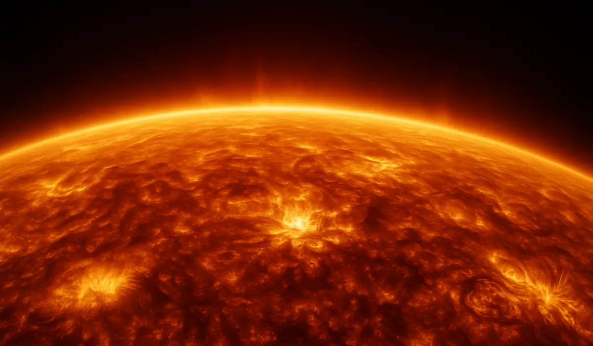 Gros plan sur le Soleil dans l'espace, vue d'artiste