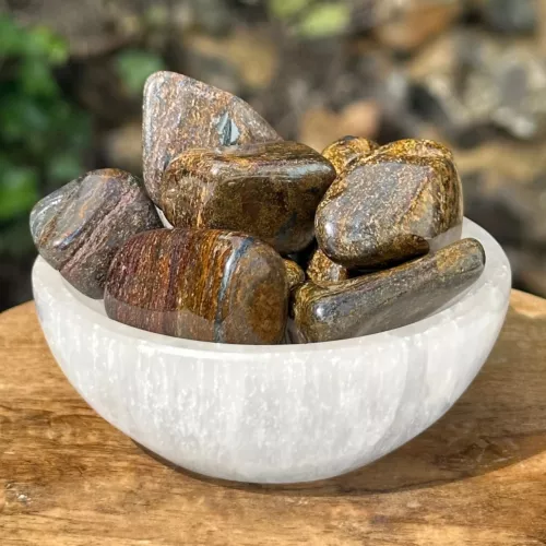 Bronzite roulée dans un bol