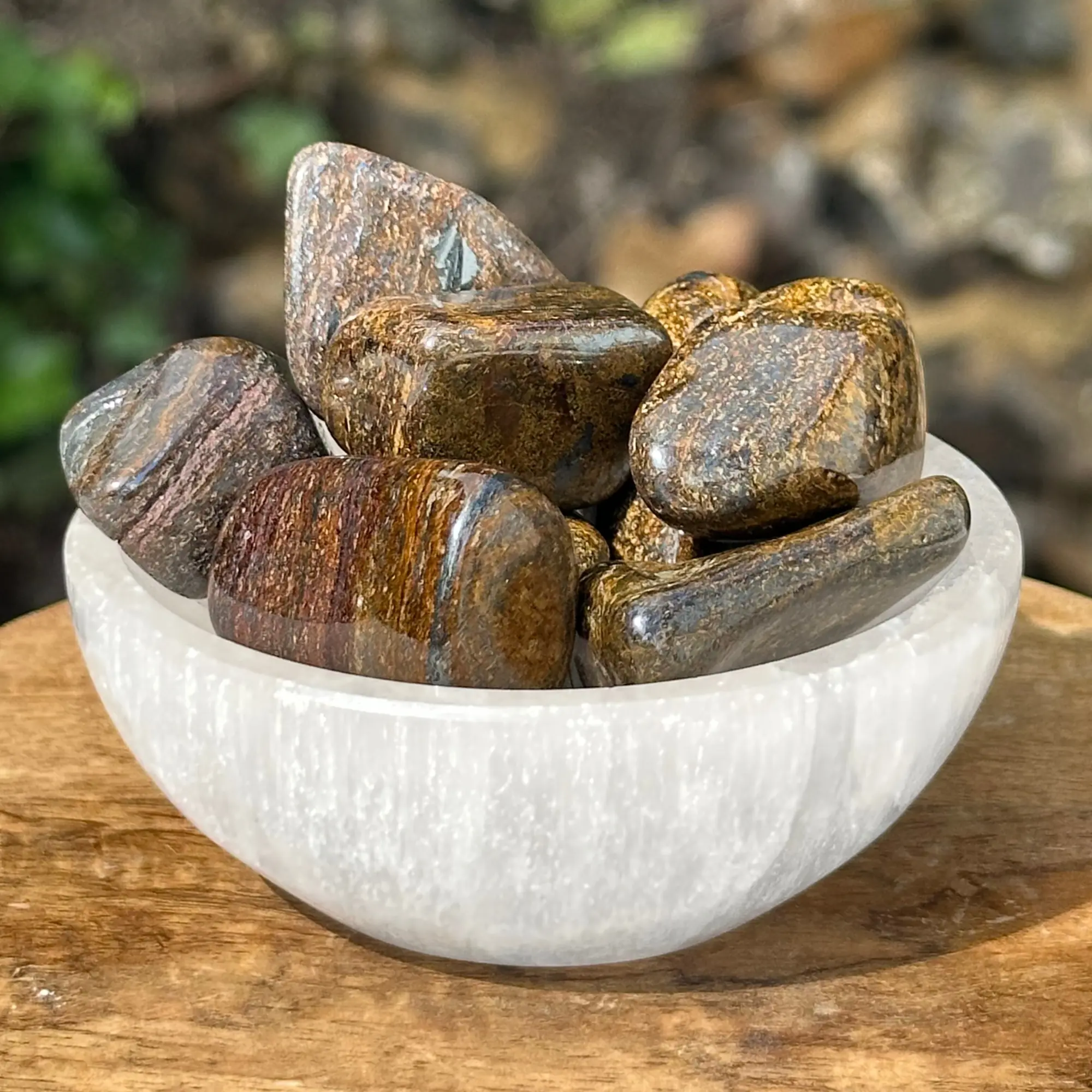 Bronzite roulée dans un bol