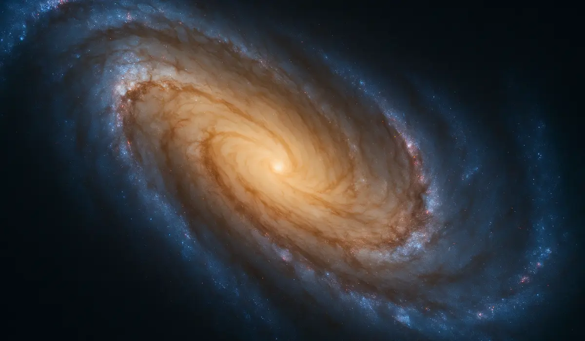 Galaxie spirale barrée NGC 1300 dans l'espace, vue d'artiste