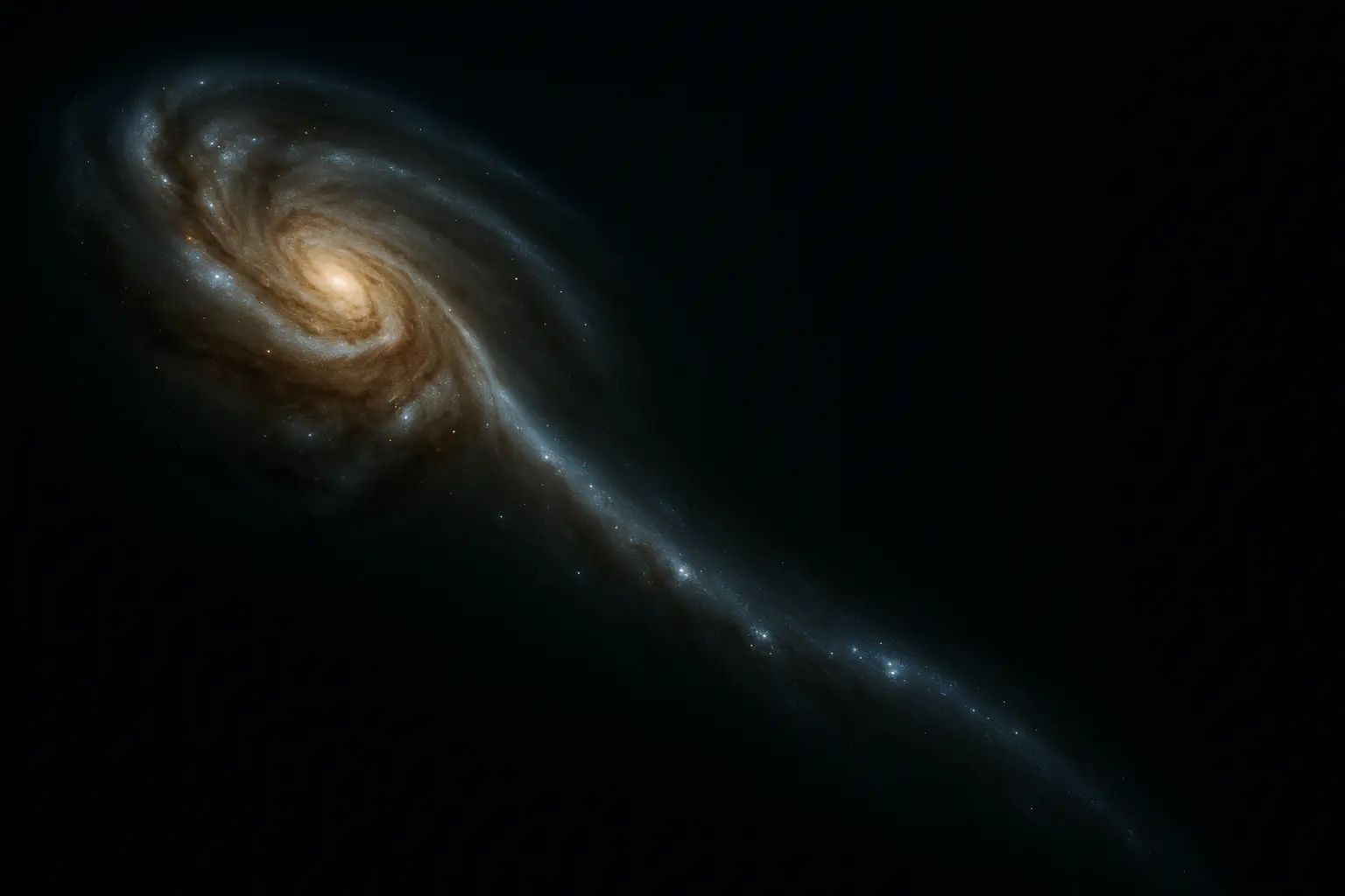 Galaxie du Têtard, vue d'artiste