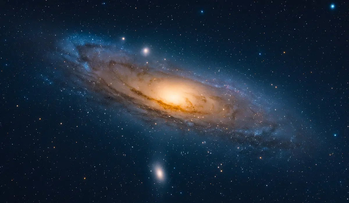 Galaxie d'andromède, vue d'artiste