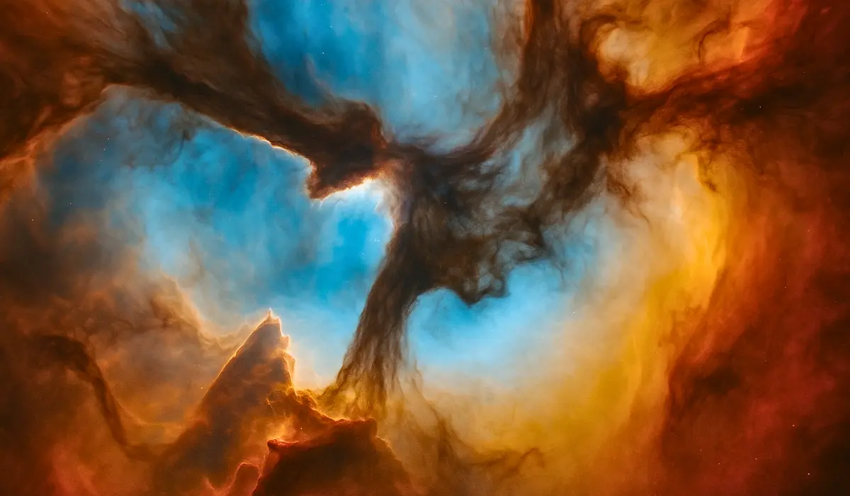 Nebuleuse Trifide, vue d'artiste