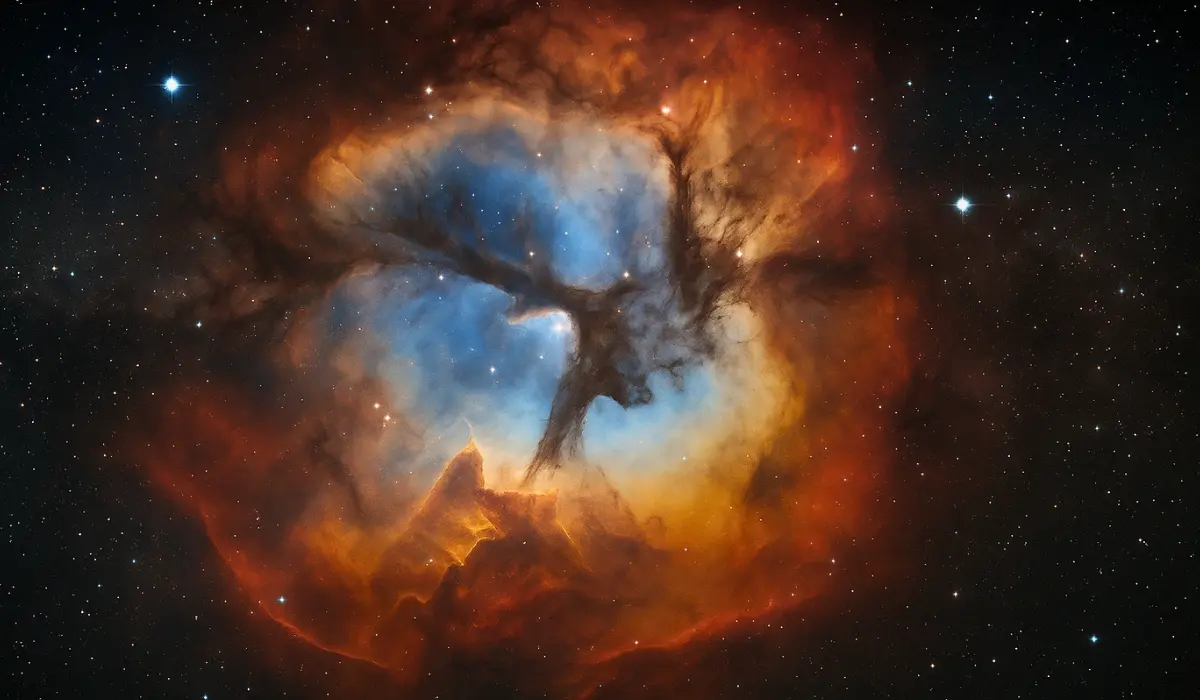 Nebuleuse Trifide, vue d'artiste