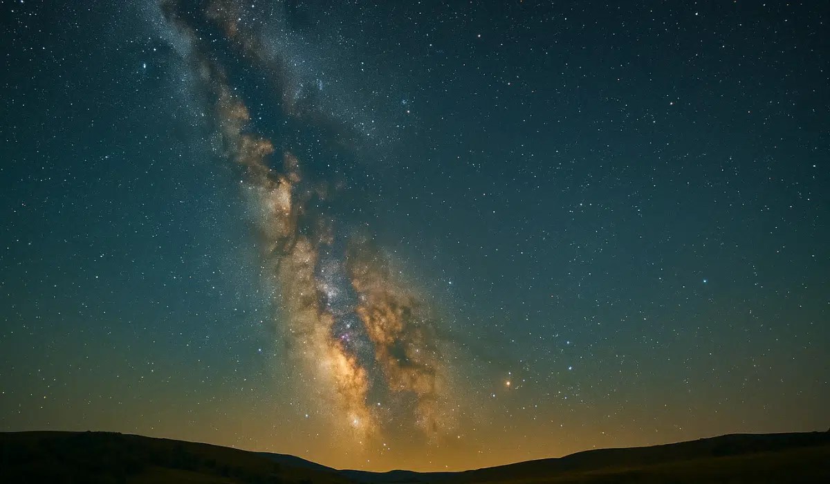 Voie lactée vue depuis la Terre, vue d'artiste