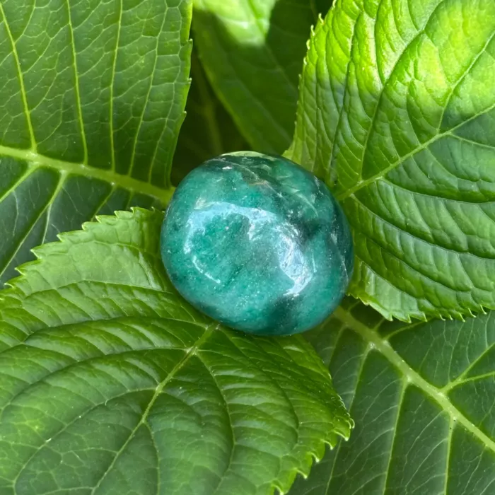 Aventurine verte sur une feuille