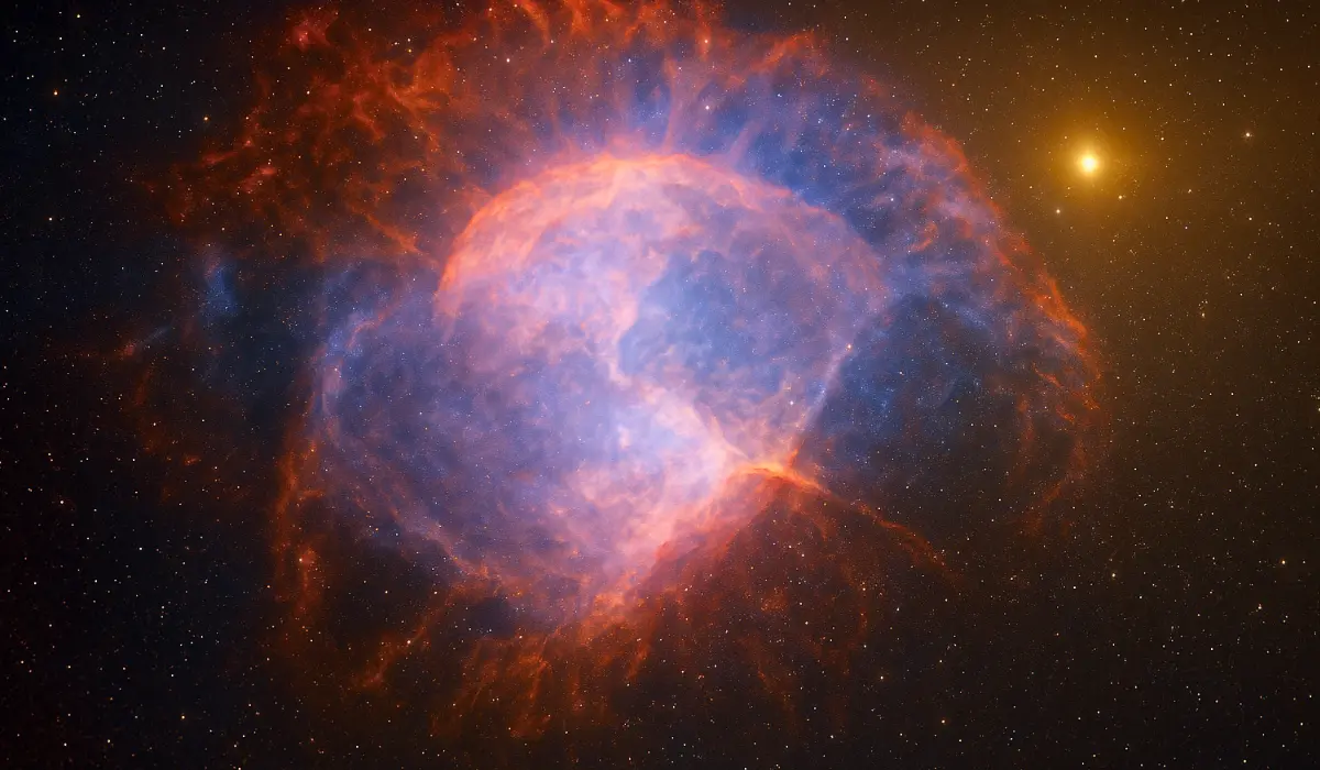 La nébuleuse de l'haltère vue de près, vue d'artiste