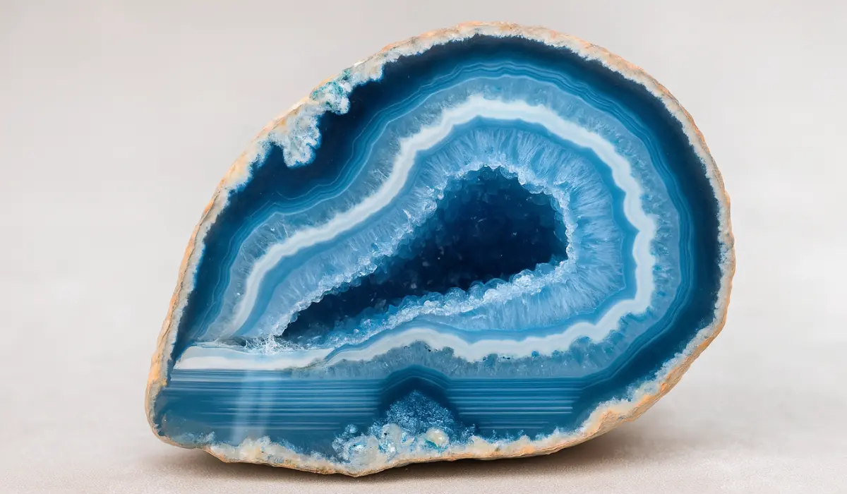 tranche d'agate bleue