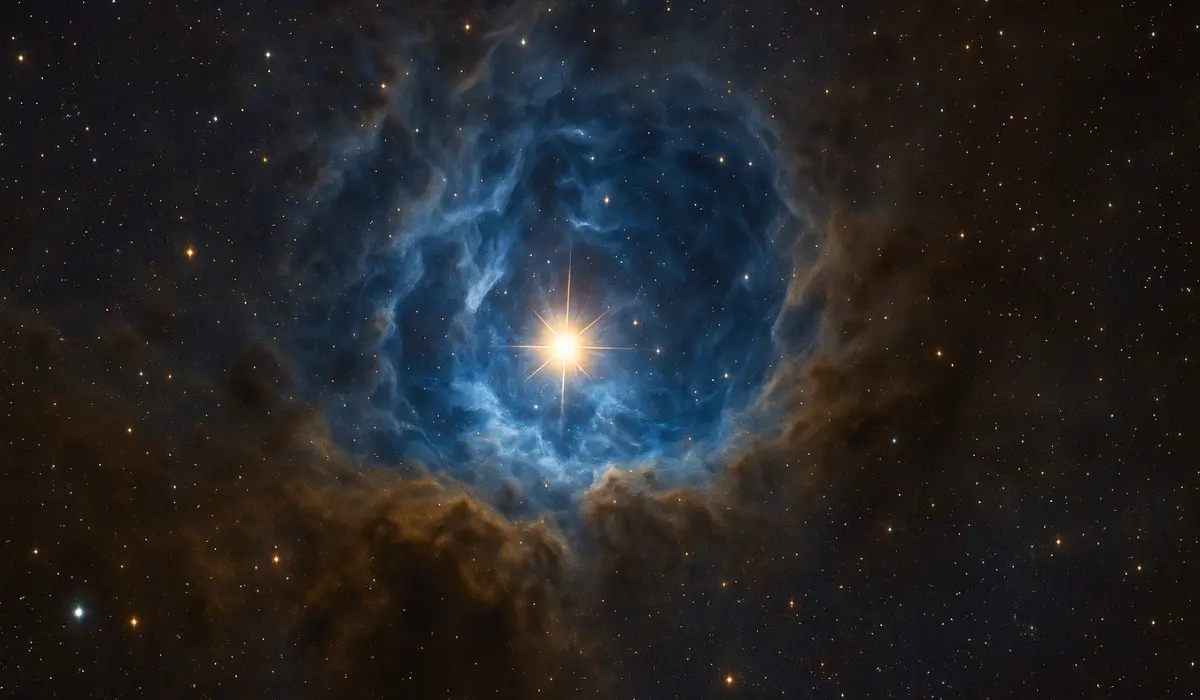 Nébuleuse de l'Iris, vue de près, vue d'artiste