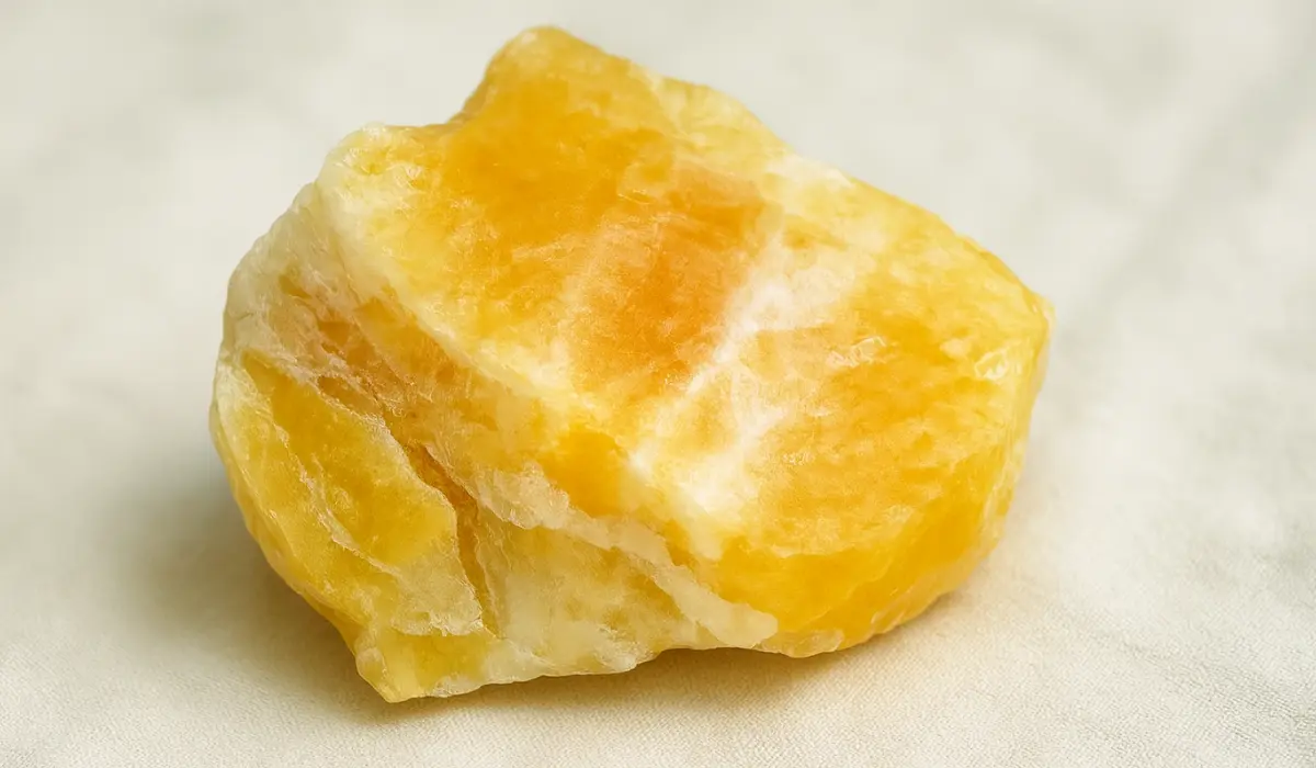 une calcite miel brute