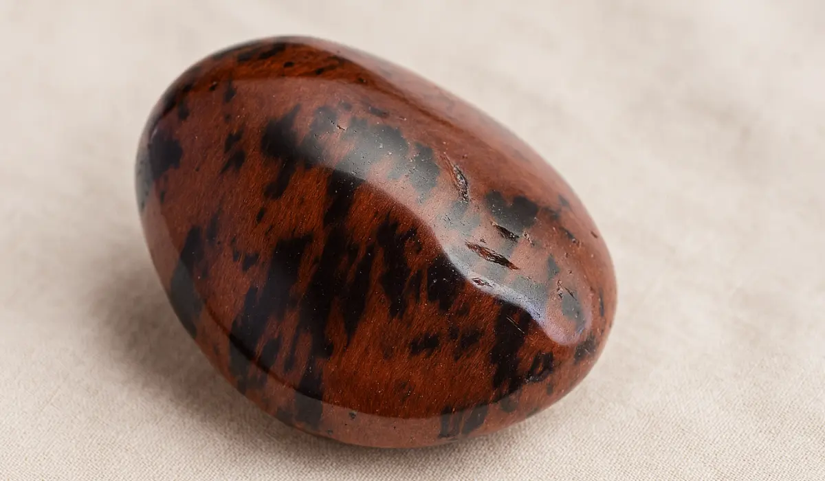 Obsidienne acajou polie