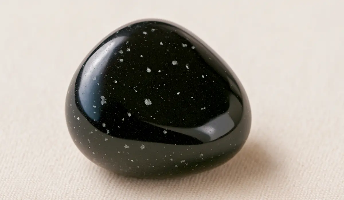 obsidienne larme d'apache polie