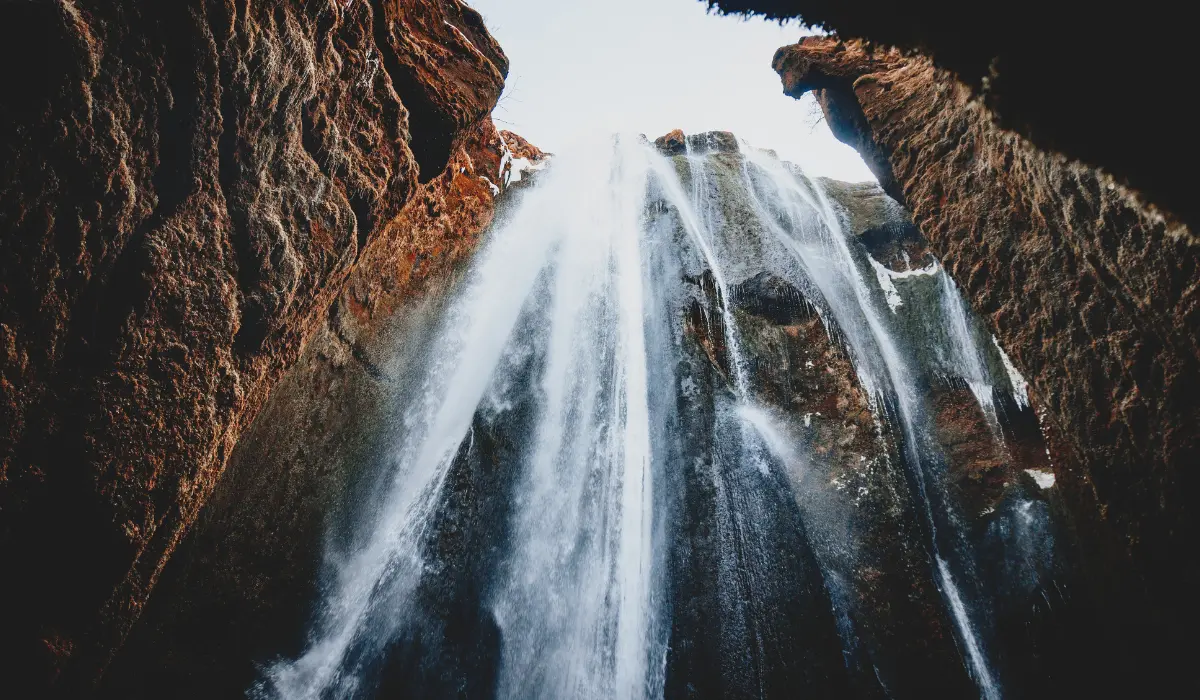 perspective d'une chute d'eau