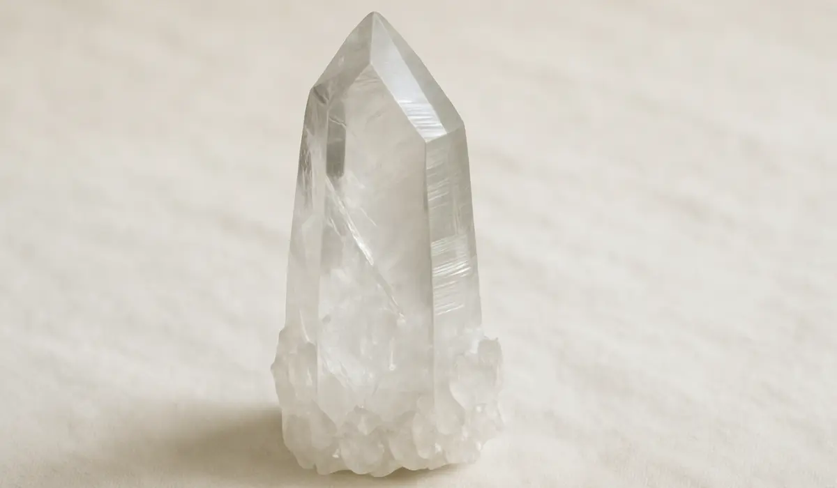 quartz lémurien debout sur une table