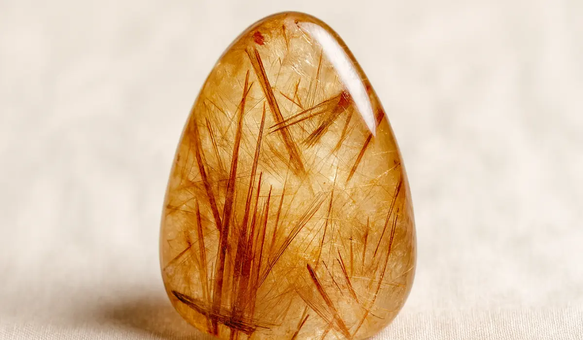 quartz rutilé poli