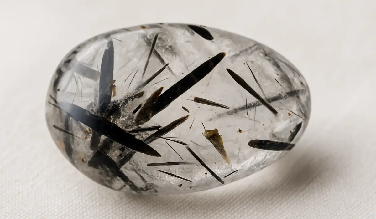 Quartz tourmaline roulé