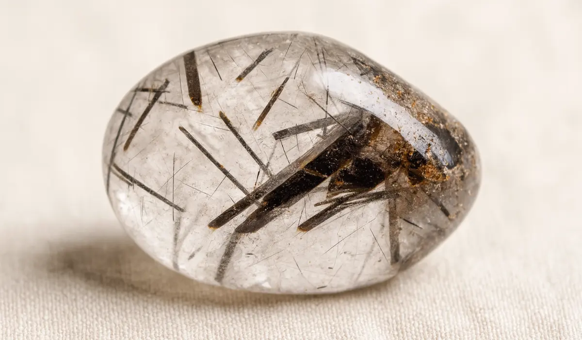 Quartz tourmaline roulé