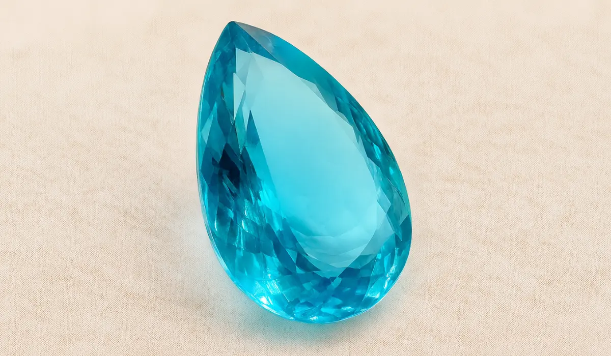 topaze bleue taillée