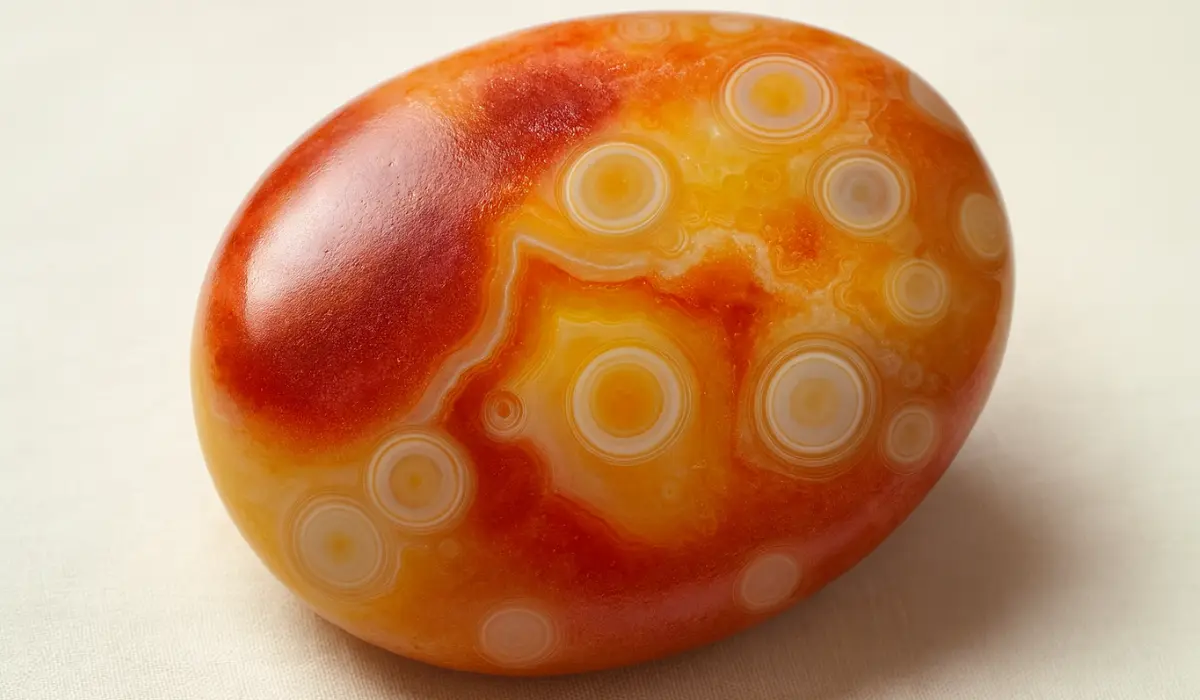 une agate de gobi rouge et orange