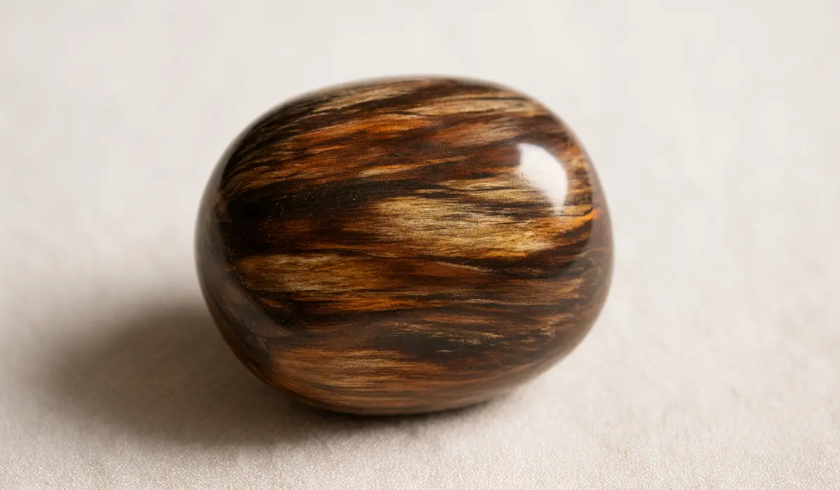 Agate xyloïde roulée
