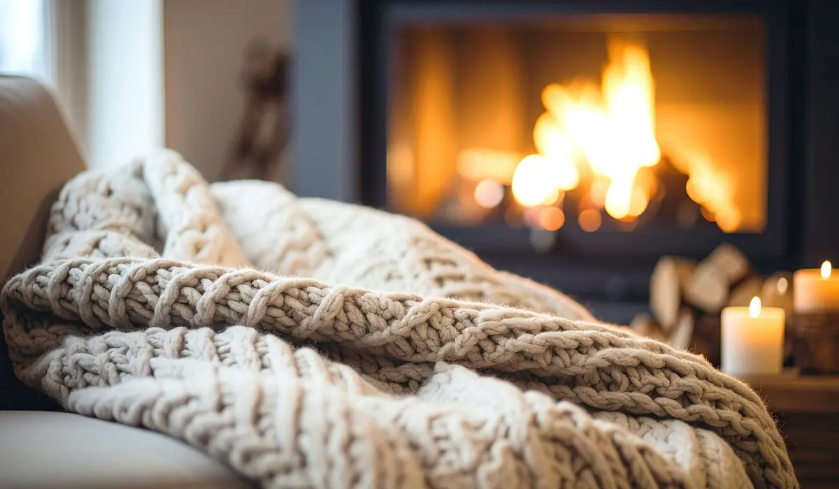 Rituel de l'hiver intérieur dans un salon chaleureux