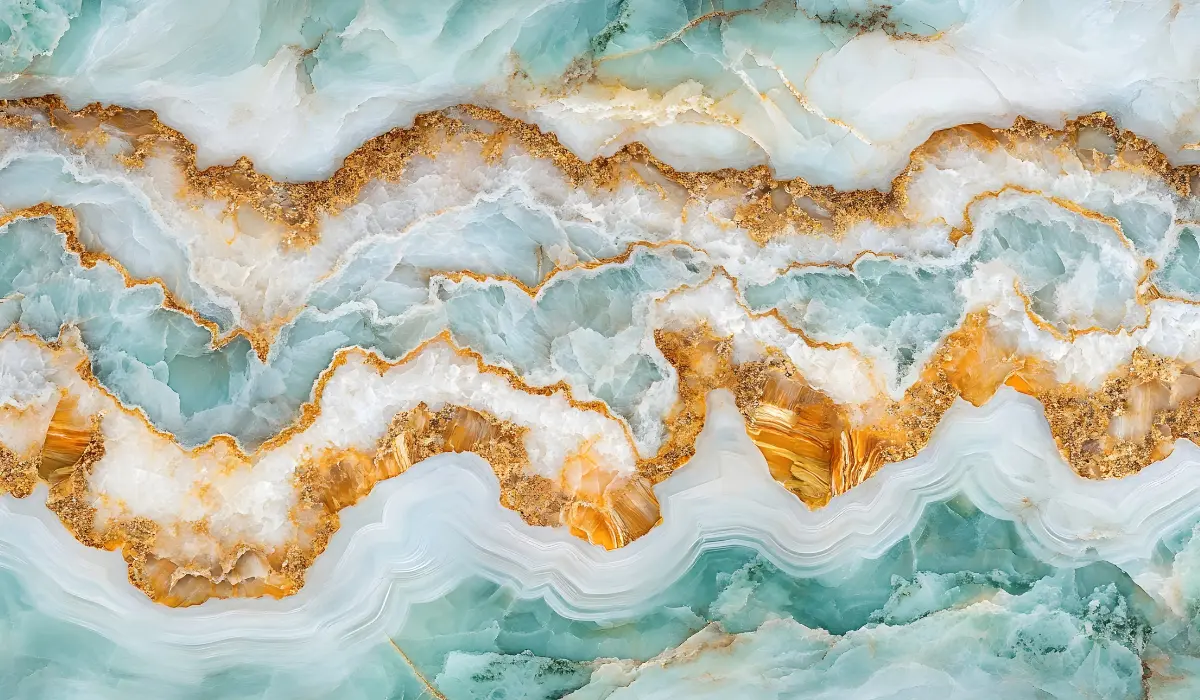 Onyx marbre bleu et cuivre