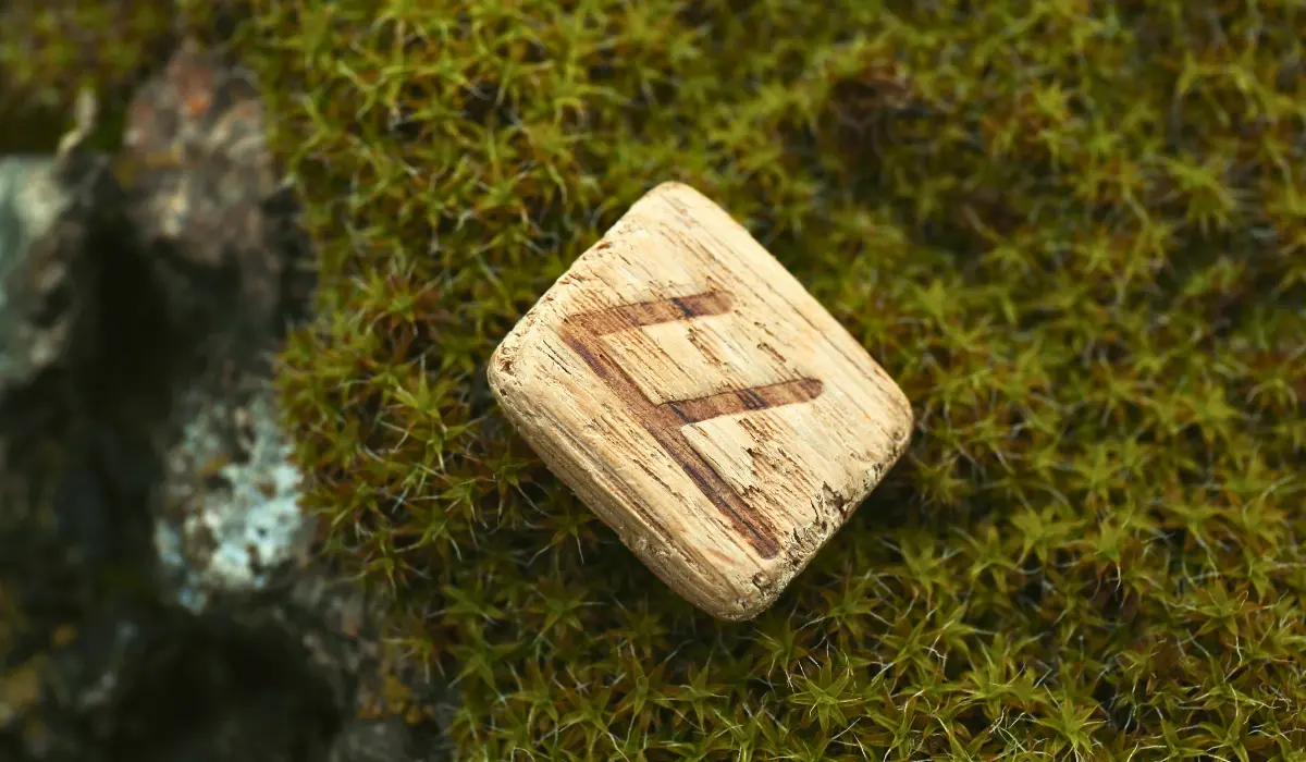 La rune Ansuz posée dans l'herbe