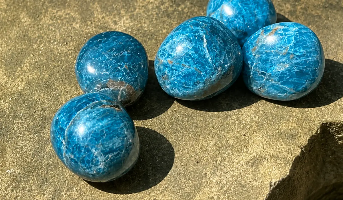 apatite roulée sur un rocher