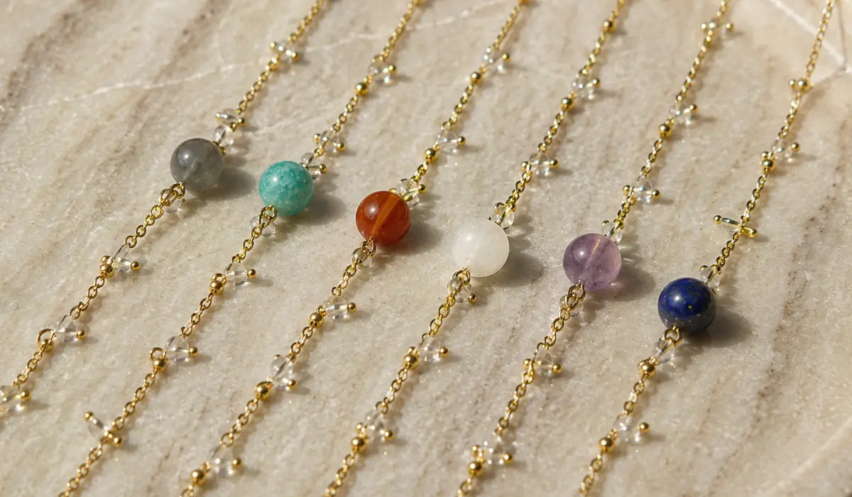 assortiment collier de lithothérapie
