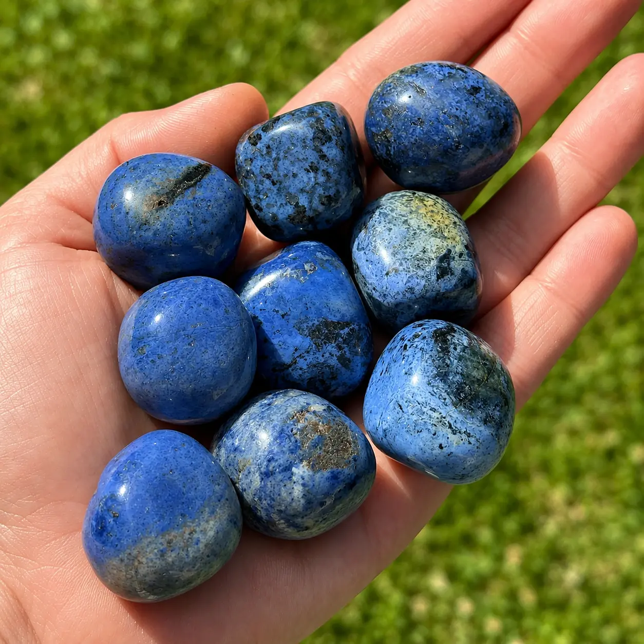 dumortiérite roulée dans la paume de la main