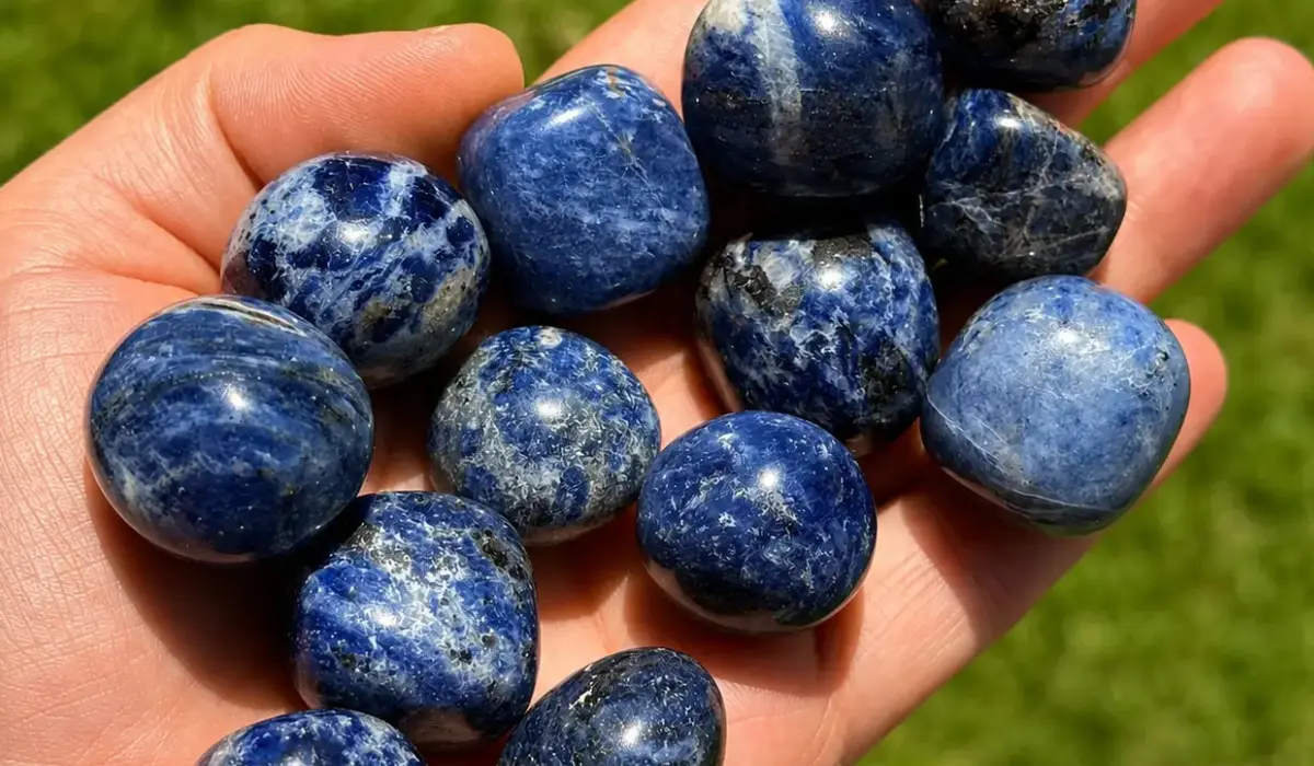 de la sodalite roulée, une pierre pour débuter